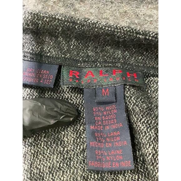 VTG Ralph By Ralph Lauren Red Grey western Wool Blend Mini Skirt Medium - Picture 3 of 3